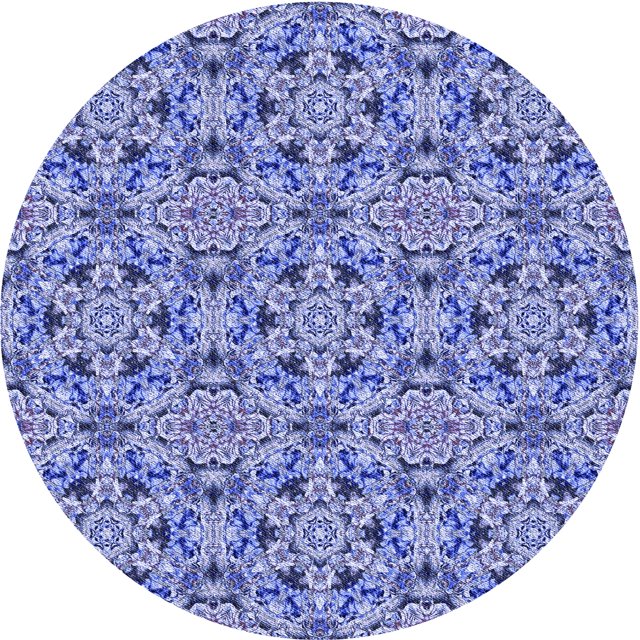 Ahgly Company Tapis Rond Lavable en Machine Intérieur Jeans Transitionnels Bleu, 3 Pieds Rond