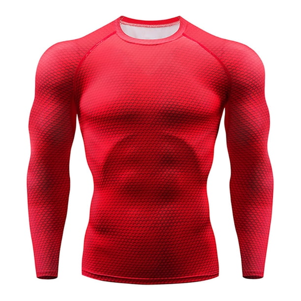 Qarigey Deporte manga larga cuello transpirable Color sólido ropa deportiva ligera resistencia al desgaste Durable trotar montañismo Camisetas Rojo Qarigey AP013563-03