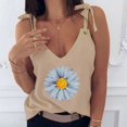 thumbnail image 2 of Pompotops Camisole Tendance Mode 2021 Col en V Imprimé Marguerite pour Femmes, 2 of 6