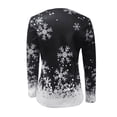 thumbnail image 5 of ICHUANYI Women's Christmas Shirts Fashion Casual Snowflake Print Pullover V Neck Stitching Long Sleeve Top Promotion, 5 of 5