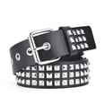 thumbnail image 1 of Cinturón de remache de metal punk rock con tachuelas de pirámide brillante para mujeres y hombres - Cinturón con tachuelas negro Cinturón de remache de punk rock Cinturón de hilos con ojales, 1 of 5