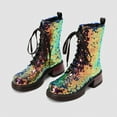 thumbnail image 2 of NECHOLOGY Botas Mujer Adulto Femenino Zapatos Botines para mujer Botines de mujer Lentejuelas de comercio exterior de moda en otoño e invierno Cómodo Punta redonda Tacón cuadrado Tacón grueso (B, 9), 2 of 7