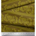 thumbnail image 2 of Soimoi Georgette Viscose Fabric Stripe,Leaves & Hen Block Decor Fabric Printed Yard 42 Inch Wide, 2 of 3