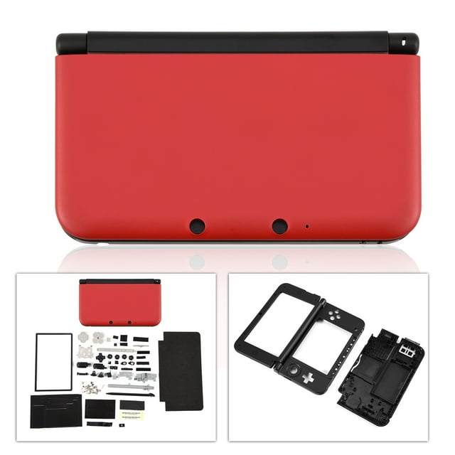 Kit completo de repuesto de carcasa completa para Nintendo 3DS XL, color rojo