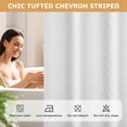 thumbnail image 6 of Zrodlmo Tufted Striped No Hook Shower Curtain, Water-Repellent Washable Boho Fabric Bathroom Curtain, 71" x 74", White, 6 of 8