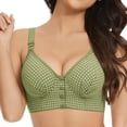 thumbnail image 2 of iHPH7 Womens Bras Front Closure Push Up Bra Padded Bras for Women Front Open Bras for Women Post Surgery Bra Floral Print Breathable Bras for Women Snap Front Bra Green 42, 2 of 4