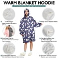 thumbnail image 5 of Wearable Oversized Blanket,Dark Blue Cartoon Cat Unicorn Pattern Wearable Blanket Hoodie for Adults,Cozy Hooded Blankets with Super Pockets,Super Warm Fuzzy Pullover for Women & Men, 5 of 6