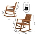 thumbnail image 3 of Ned Modern Chevron-Back 300-Lbs Support Acacia Wood Patio Outdoor Rocking Chair, Teak, 3 of 8