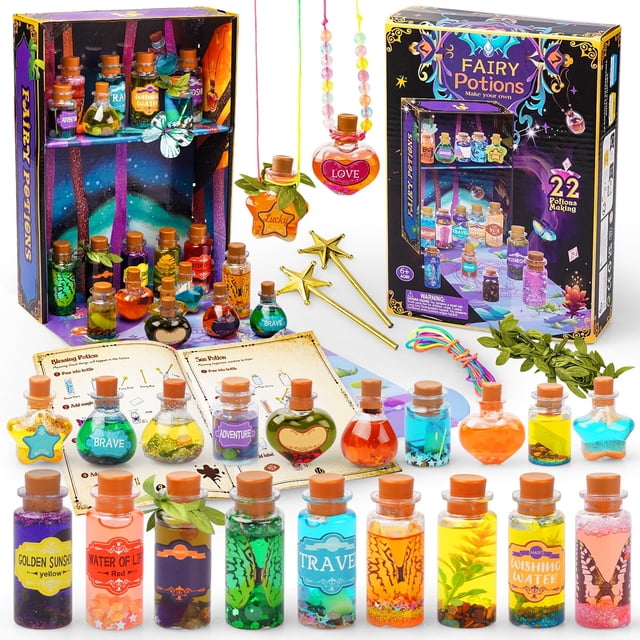 Kit de pociones para hadas JEEKALO Magic Kids Mix Potion, 22 botellas
