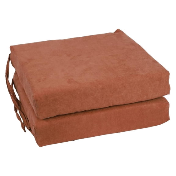 Blazing Needles 16-inch Square Solid Microsuede Chair Cushions (Set of 2) - Spice