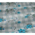 thumbnail image 5 of oneOone Viscose Jersey Turquoise Blue Fabric Floral Dress Material Fabric Print Fabric By The Yard 60 Inch Wide, 5 of 5