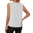 thumbnail image 6 of Tweang Cotton Linen Tops for Women Twist Front Halter Sleeveless Tops Sleeveless Crewneck Cropped Tank Tops Built in Comfort Bra Breathable Sleeveless Side Slit Base Layer Vest White XL, 6 of 7