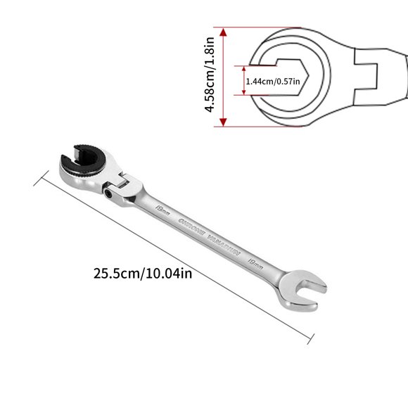 Metric open-end ratchet wrench, 72 tooth metric wrench, vanadium steel pipe ratchet wrench