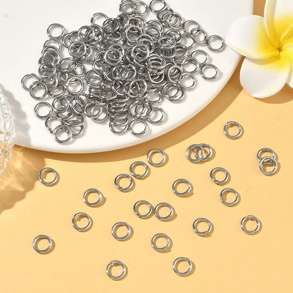 Resistant 304 Stainless Steel Open Jump Rings Round Stainless Steel Color 8x1.3mm 16 Gauge Inner Diameter: 5.4mm