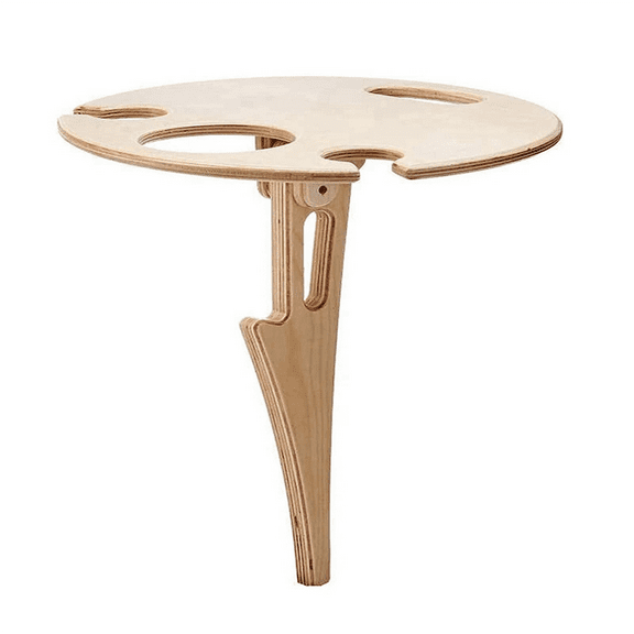 Outdoor Wine Table-Outdoor Wooden Folding Wine Table-Wine Glass Rack Bottle and Glass Holder Desktop Foldable Table