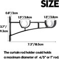 thumbnail image 2 of ShenMo 4 Drapery Rod Brackets Heavy Duty Metal Curtain Rod Bracket, Double Curtain Rod Ceiling Mount Brackets, Curtain Rod Brackets Curtain Rod Brackets, 2 of 5