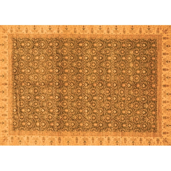Ahgly Company Indoor Rectangle Abstract Orange Modern Area Rugs, 3' x 5'