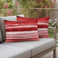 thumbnail image 2 of Outdoor Waterproof Pillow Covers Watercolor Red Gradient Stripe Decorative Throw Pillow Protectors,Pillowcase Cushion Cases for Patio Sofa Garden Couch,20x12in,Pack of 2, 2 of 14