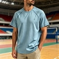 thumbnail image 2 of Fwqbns Men's Raglan Sleeve Quick Dry T-Shirt Moisture Wicking Athletic Workout Tee Short Sleeve Running Shirt Light Blue, 2 of 5