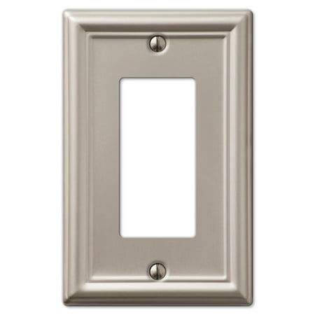 Gfci Metal Wall Plate - Single GFCI Rocker 1-Gang Decora Wall Switch Plate, Brushed Nickel