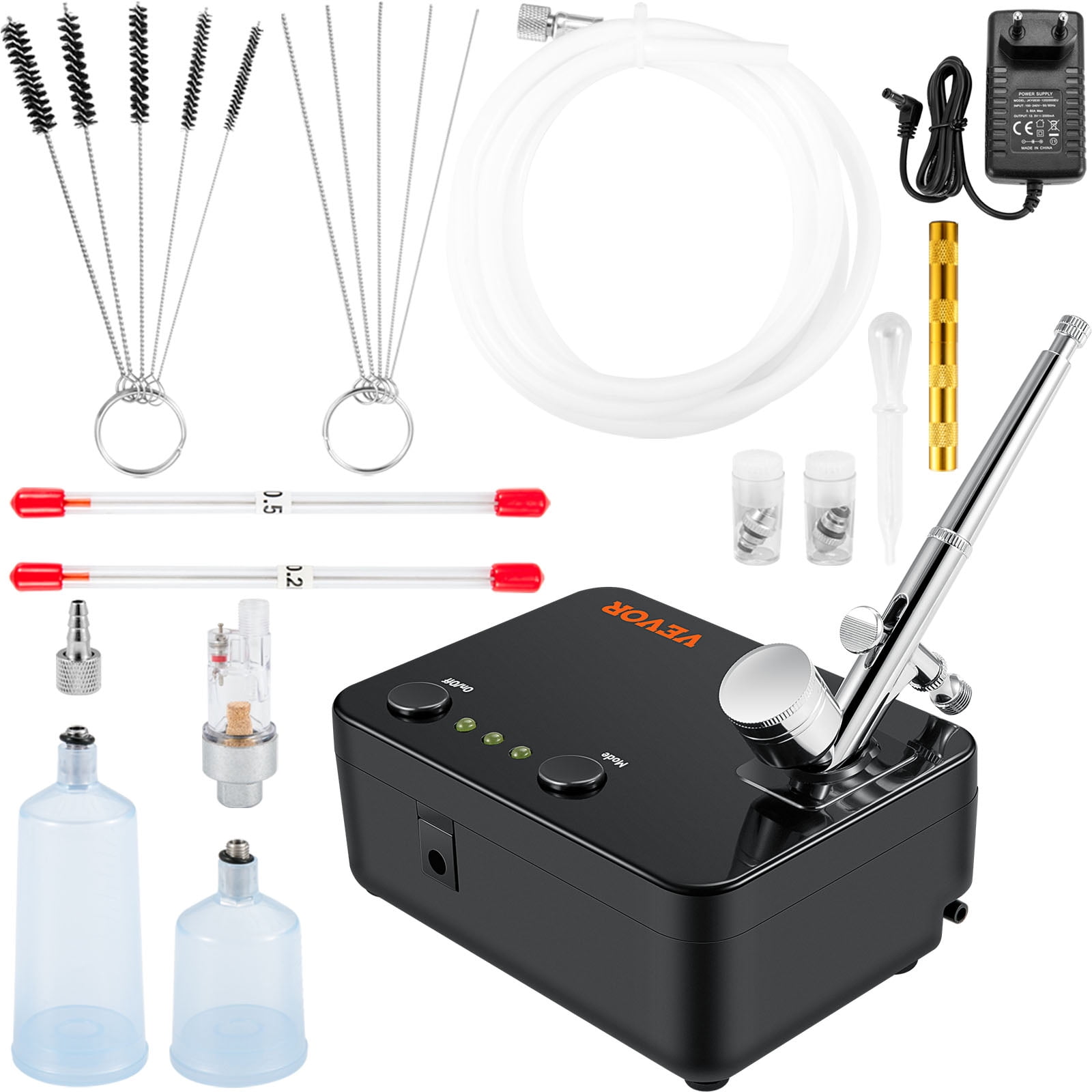 VEVOR Airbrush Kit, Portable Airbrush Set with Compressor, Airbrushing System Kit w/ Multi