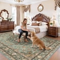 thumbnail image 4 of General Washable Oriental Area Rug - Green 9x11 Area Rugs for Living Room Bedroom Dining Room Under Kitchen Table - Non-Slip & Stain Resistance Rug for High Traffic Area (Green, 9x11), 4 of 12