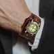 thumbnail image 3 of Reloj de pulsera de cuero, correa de repuesto, cuero ancho, reloj de correa de cuero Marron oscuro, 3 of 9