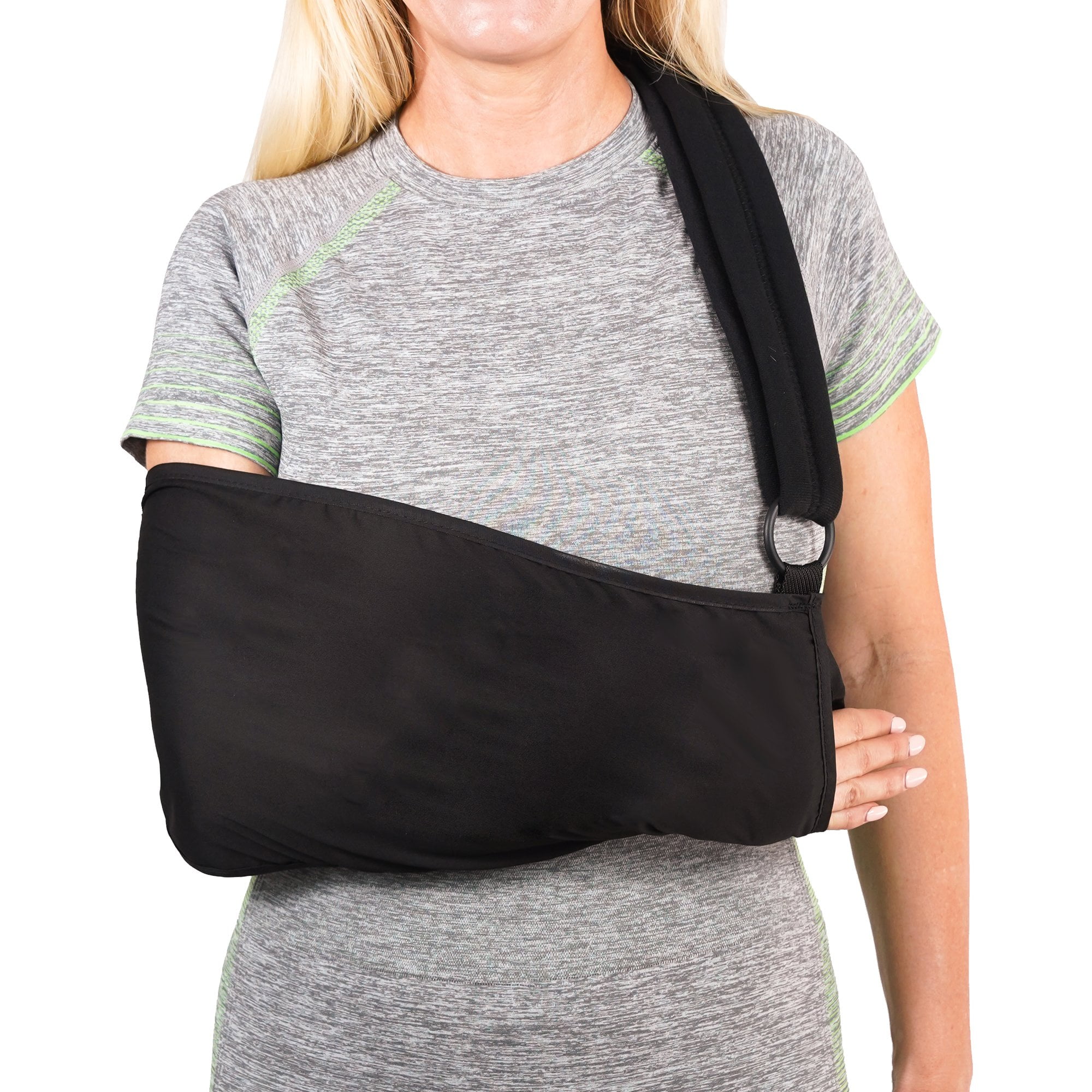 Shoulder Immobilizer - Support Brace Sling for Broken Arm Cast, Fractured Wrist, or Elbow & Hand Injuries - Soft Breathable Material - Universal Fit for Left or Right Arm, Men and Women LG