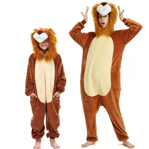 Pijamas siameses de franela con dibujos de animales, ropa de actuación escénica con diseño de león Triceratops Tianma dorado sagrado