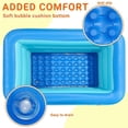 thumbnail image 4 of Paddling Pool for Kids, 150cm Rectangle Swimming Pool for Kids, Inflatable Baby Paddling Pool, Large Paddling Pool 2-Ring with Soft Inflatable Floor f, 4 of 5