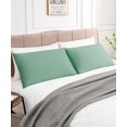 thumbnail image 5 of Warmstar 100% Cotton Pillow Cases King Size Set of 2, 600 Thread Count Pillowcases 20x36 Inches, Soft Long Staple Cotton Pillowcases Breathable with Envelope Closure,Zephyr Green, 5 of 8