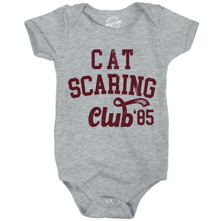 

Cat Scaring Club Baby Bodysuit Funny Cute Afraid Kitten Joke Jumper For Infants (Light Heather Grey - SCARING) - 18 Months