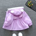 thumbnail image 5 of SGFCWSX Girls Hooded Jacket Kids Windproof Ruffle Zip Up Lightweight Fall Spring Outerwear Coat Purple Size 6-8 Years, 5 of 5