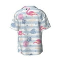thumbnail image 2 of Xecao offers the Flamingo and Pineapple for Men's Casual Short-sleeved Shirt, a button-up collared shirt with a pocket, perfect for beach vacations and yacht travel in the Medium size., 2 of 7