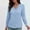 Sky Blue, variant on Shirts for Women Cut out Long Sleeve V Neck Solid Color Fashion Pullover Tops Fall Winter Spring Vacation Going out Blouses Casual T Shirts