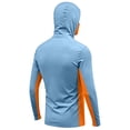 thumbnail image 5 of Inglocry Men's Sun Protection Hoodie with Mask UPF 50+ UV Quick Dry Long Sleeve Shirt Men Rash Guard Performance Fishing Hiking Shirt Sky Blue XL, 5 of 5