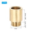 thumbnail image 2 of Unique Bargains Shower Head Extension Arm, 2 Pack Copper G1/2 Male to Female Thread 36mm Length Pipe Fitting, 2 of 5