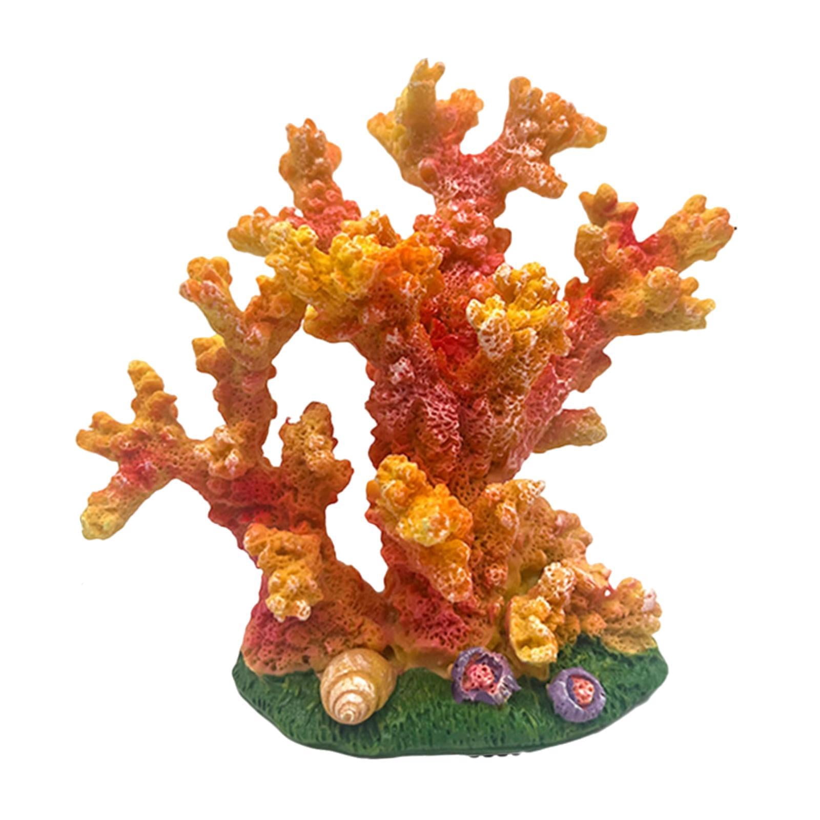 Fzaqwen Artificial Coral Figurine Sculpture Accessory Home Decor Versatile Creative Fish orange