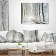 thumbnail image 4 of Designart Winter Lane in Foggy Morning - Landscape Photo Throw Pillow - 12x20, 4 of 5