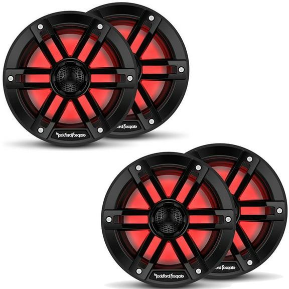 Rockford Fosgate 2 Pair M1-6B M1 Series 6” Color Optix Marine 2-Way System- 75 Watts Rms, 300 Watts Peak, Black Grilles Included