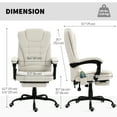 thumbnail image 3 of Vinsetto Massage Office Chair, Velvet Fabric Desk Chair w/ Footrest, Beige, 3 of 10