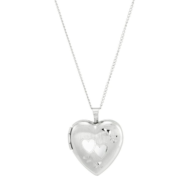 Brilliance Fine Jewelry Sterling Silver Hollow Locket Heart Double ...