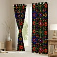 thumbnail image 3 of Manfei Tribal Damask Flower Blackout Curtains Set of 2 (52x84 Each), Red Green Mandala Window Curtains, Western Bohemian Theme Curtains and Drapes, Curtains and Drapes Home Decor, 3 of 6