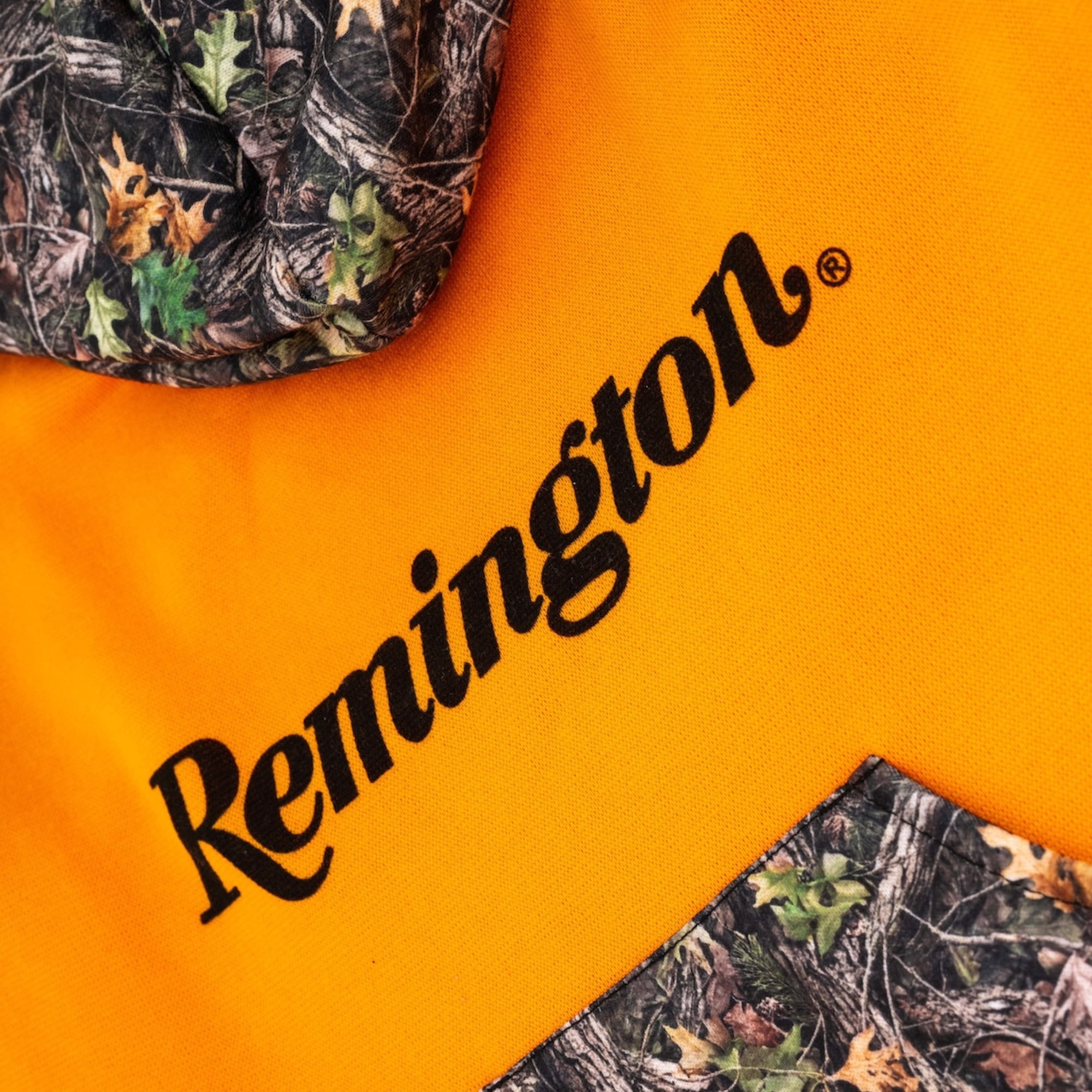 Remington Camo Logo Pet Hoodie for Dogs, Orange, Size M