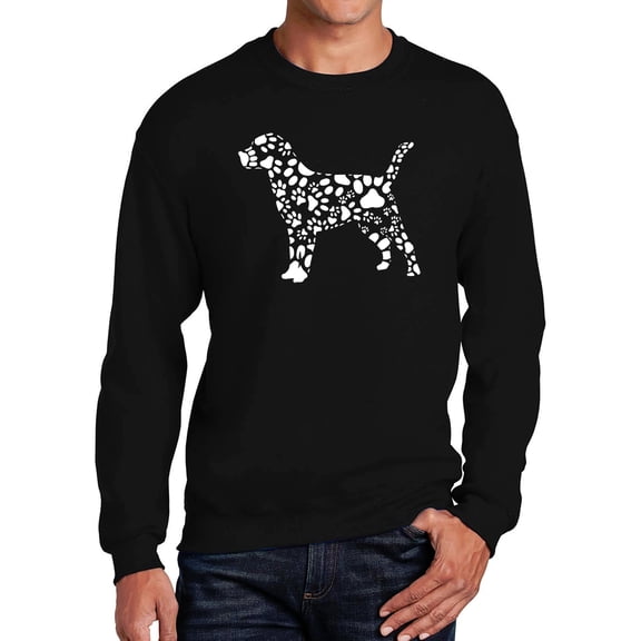 Men's Word Art Crewneck Sweatshirt - Dog Paw Prints