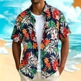 thumbnail image 2 of XUNKUSGA Shirt for Men Fashion Summer Tropical Floral Mens Beach Shirts Casual Collar Short Sleeve Button Down Hawaiian Shirt Breathable Lightweight Mens Shirts,M, 2 of 5