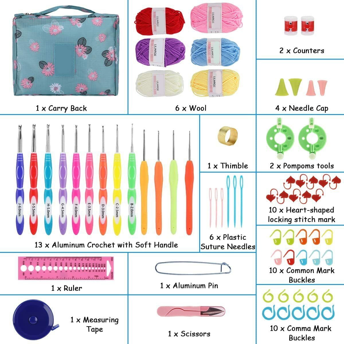 Crochet Kits For Beginners Colorful Crochet Hook Set With - Temu