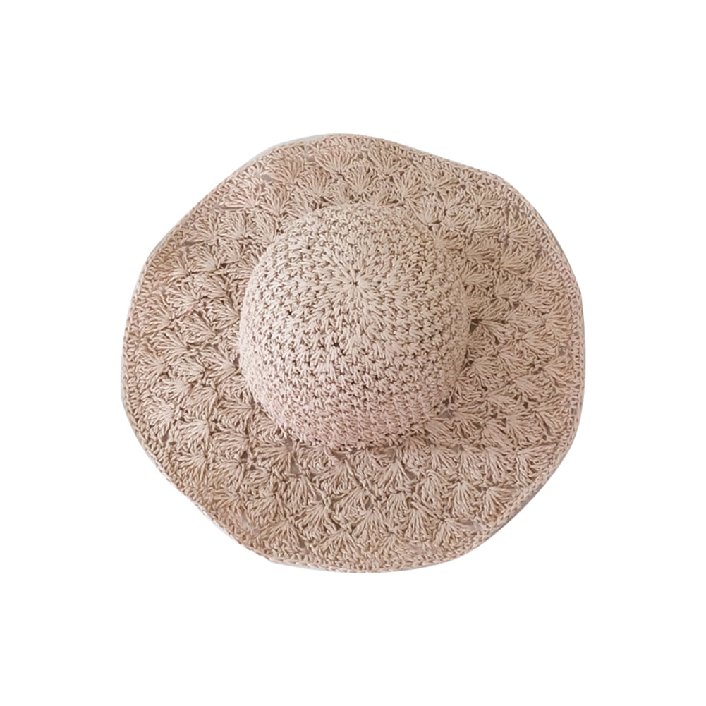 Straw Hat Sun Handmade Crochet Ladies Brim Summer Wide Beach Raffia Womens Hats 