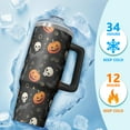 thumbnail image 4 of 30 Oz Halloween Tumbler with Handle and Straw, Pumpkin Bat Cat Insulated Stainless Steel Tumbler, Halloween Party Gifts for Women Adults Teenagers, 4 of 5
