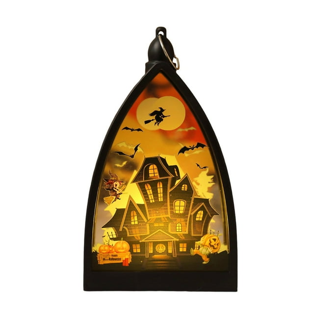 CJiaWei Halloween Glass Light Gothic Desktop Ornament Home Decoration Unique Centerpiece For Table Shelf Mantel